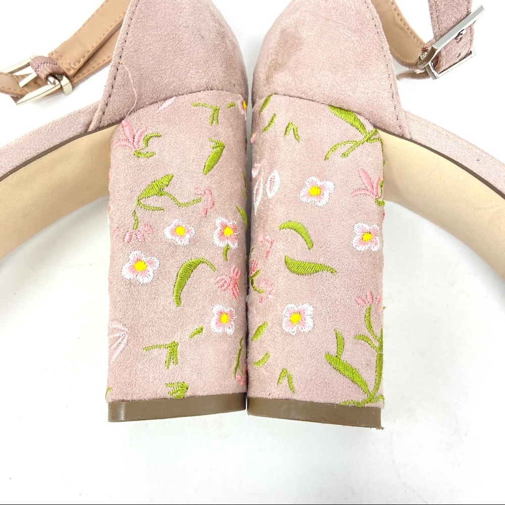 Call It Spring Floral Pattern Suede Light Pink 9 - Picture 8 of 10